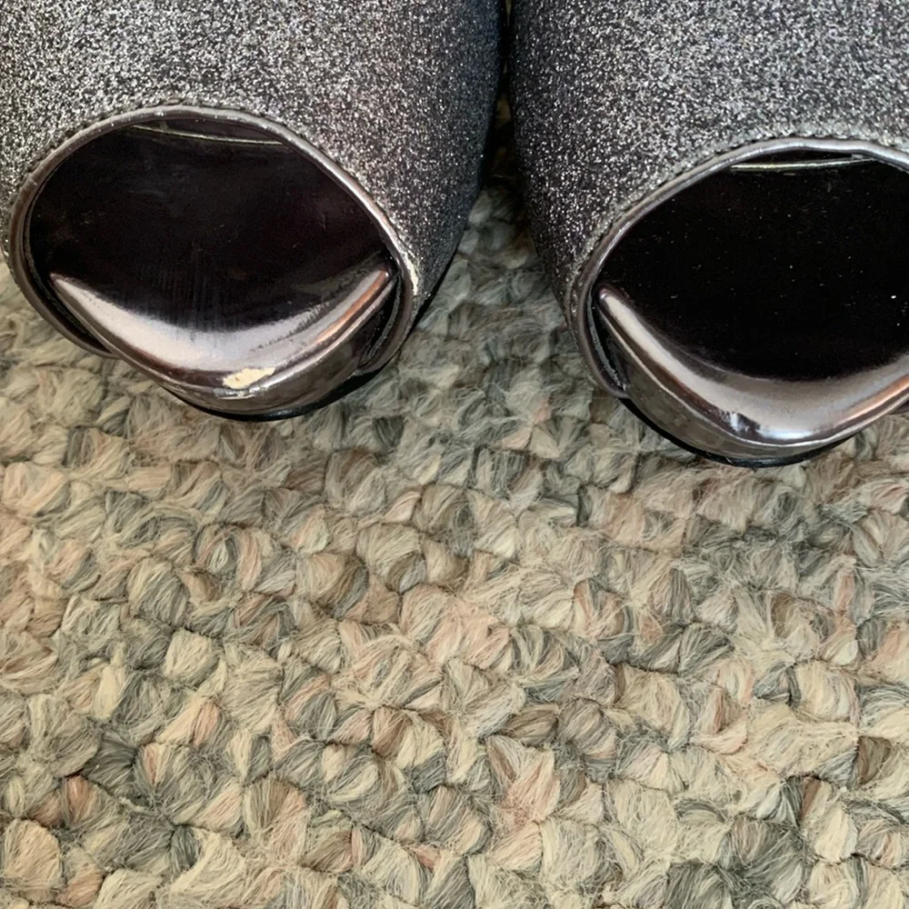 Worthington Silver Peep-Toe 5” Stiletto Heels